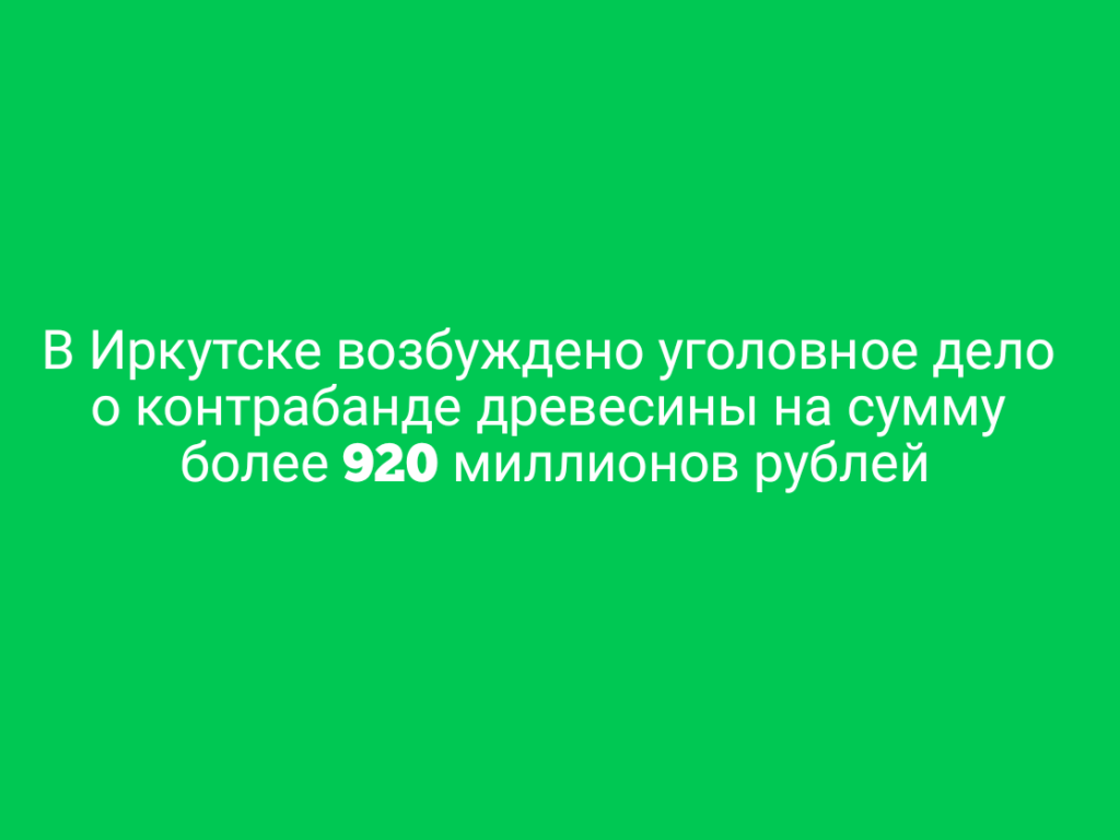 В Иркутске возбуждено уголовное дело о контрабанде древесины